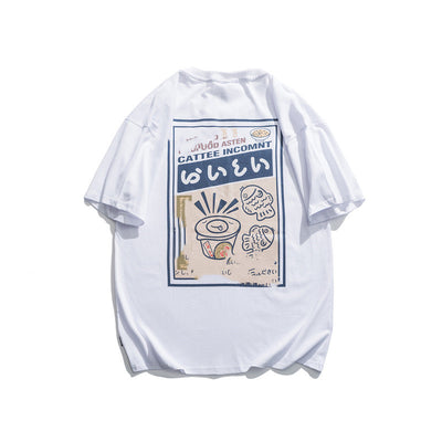 Anime Cartoon Print Off Shoulder Short-sleeved T-shirt