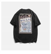 Anime Cartoon Print Off Shoulder Short-sleeved T-shirt