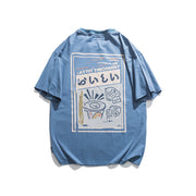 Anime Cartoon Print Off Shoulder Short-sleeved T-shirt