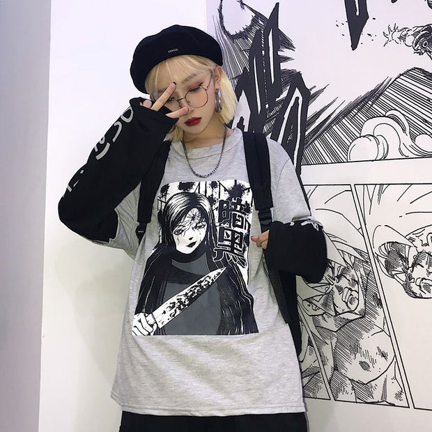 Dark manga Japanese text stamp
