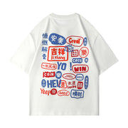 Men Manga Graphic Cotton Harajuku Graffiti Tees Fashion Tops T-shirt