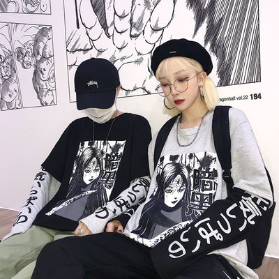Dark manga Japanese text stamp