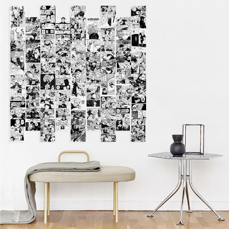 50Pcs Manga Japanese Anime Battle Comics Jujutsu Kaisen Wall Collage Kit for Wall Art Anime Postcard Prop Background Home Decor