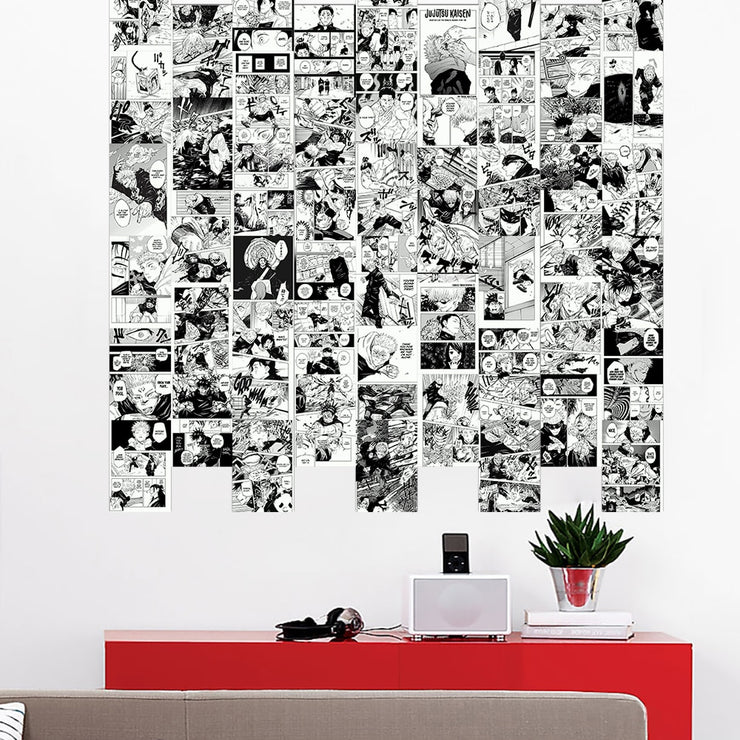 50Pcs Manga Japanese Anime Battle Comics Jujutsu Kaisen Wall Collage Kit for Wall Art Anime Postcard Prop Background Home Decor