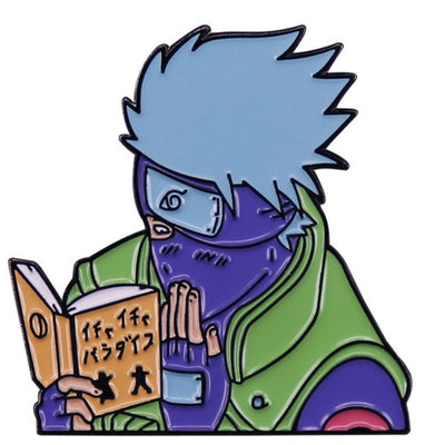 Hatake Kakashi Read Book Alloy Metal Manga Brooch Anime Cartoon Metal Badge Lapel Pin Christmas Gift Halloween Gift