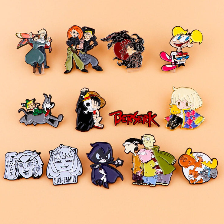 Anime Manga Enamel Pins Metal Brooch Jewelry Cartoon Badge for Women Men Lapel Pin Backpack Bags Badge Kids Anime
