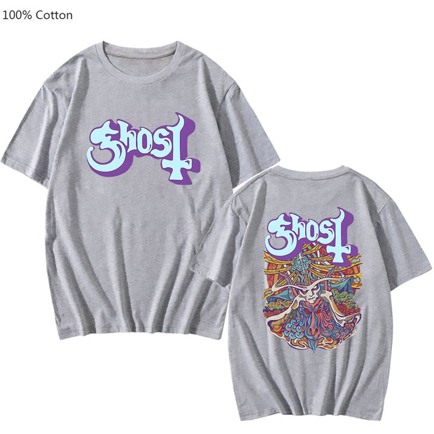Ghost Band Tshirt Female/Male 100% Cotton T-shirt Fashion Manga Print Short Sleeve Regular Fit Prevalent Individualization Tops