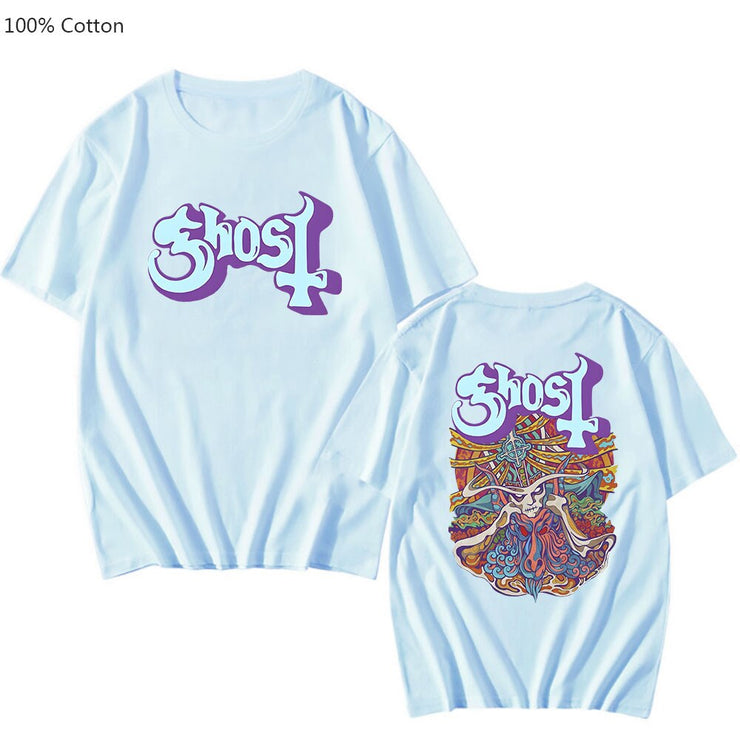 Ghost Band Tshirt Female/Male 100% Cotton T-shirt Fashion Manga Print Short Sleeve Regular Fit Prevalent Individualization Tops