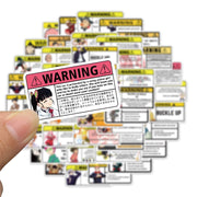 10/30/50pcs Warning Signs Anime Figure Stickers Creative Funny  Cartoon Stickers Kids Toys Diy Totoro Manga Decal Decor Stickers