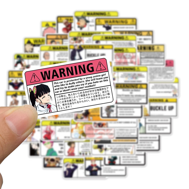 10/30/50pcs Warning Signs Anime Figure Stickers Creative Funny  Cartoon Stickers Kids Toys Diy Totoro Manga Decal Decor Stickers