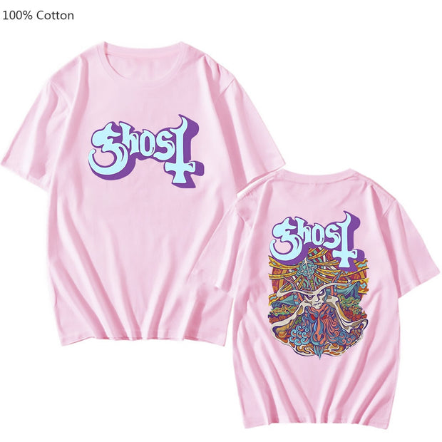 Ghost Band Tshirt Female/Male 100% Cotton T-shirt Fashion Manga Print Short Sleeve Regular Fit Prevalent Individualization Tops