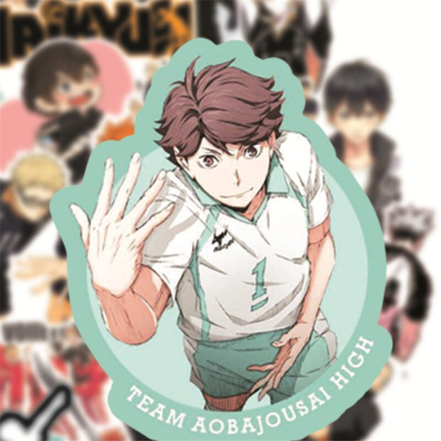 50PCS Kawaii Anime Haikyuu Stickers Pack Kpop Cute Aesthetic Stickers for Kids For Laptop Sticker Kids Toys Manga Car Book Packs