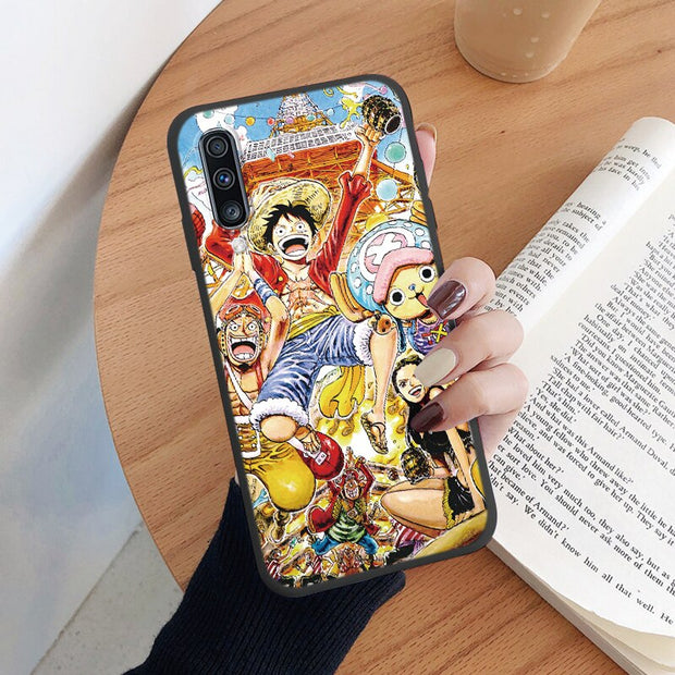 Case For Samsung Galaxy A50 A50S A30S A70 Phone Cover One Piece Manga Luffy Zoro Back Cover Soft TPU Funda For Samsung A70 Black