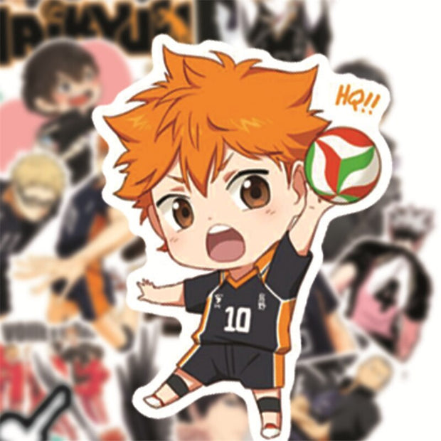 50PCS Kawaii Anime Haikyuu Stickers Pack Kpop Cute Aesthetic Stickers for Kids For Laptop Sticker Kids Toys Manga Car Book Packs