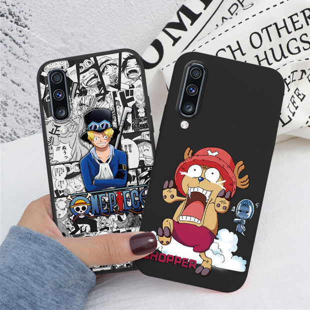 Case For Samsung Galaxy A50 A50S A30S A70 Phone Cover One Piece Manga Luffy Zoro Back Cover Soft TPU Funda For Samsung A70 Black