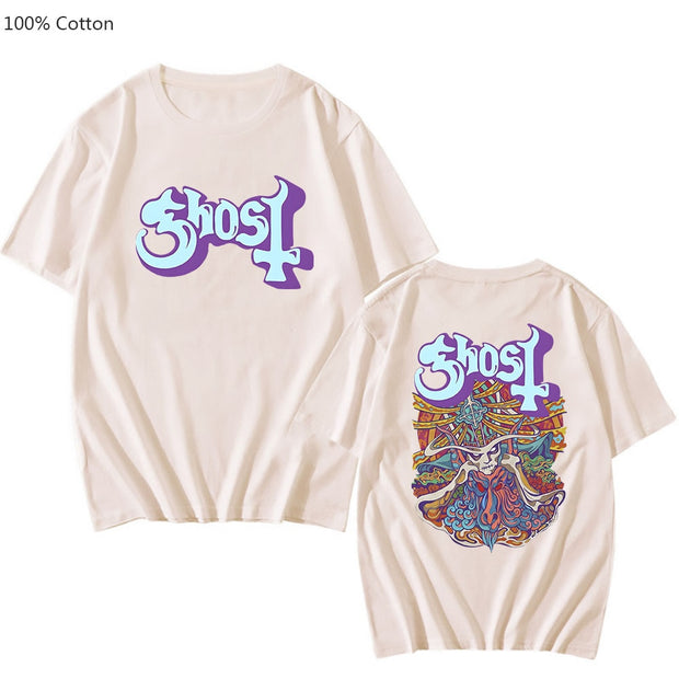 Ghost Band Tshirt Female/Male 100% Cotton T-shirt Fashion Manga Print Short Sleeve Regular Fit Prevalent Individualization Tops
