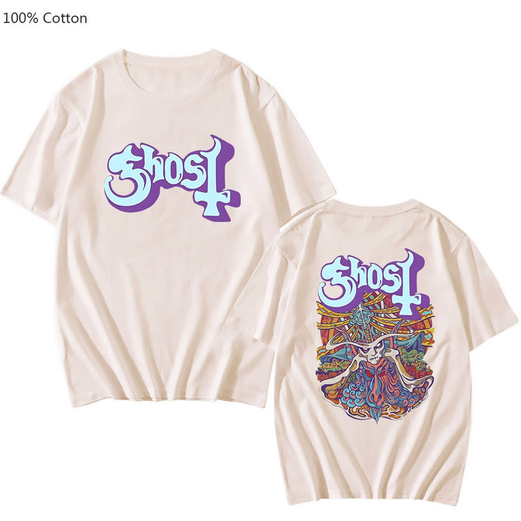 Ghost Band Tshirt Female/Male 100% Cotton T-shirt Fashion Manga Print Short Sleeve Regular Fit Prevalent Individualization Tops