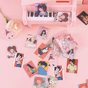 46Pieces Bird Box Stickers Stickers Girl Comic Pink manga Handbook collection DIY label Decoration Book Material New 4CM