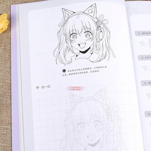 Drawing Book Manga Sketch Tutorial Comics Art Books Introduction for Kids Adults Line Drawing Basic Tutorial Libros Art