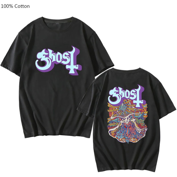 Ghost Band Tshirt Female/Male 100% Cotton T-shirt Fashion Manga Print Short Sleeve Regular Fit Prevalent Individualization Tops